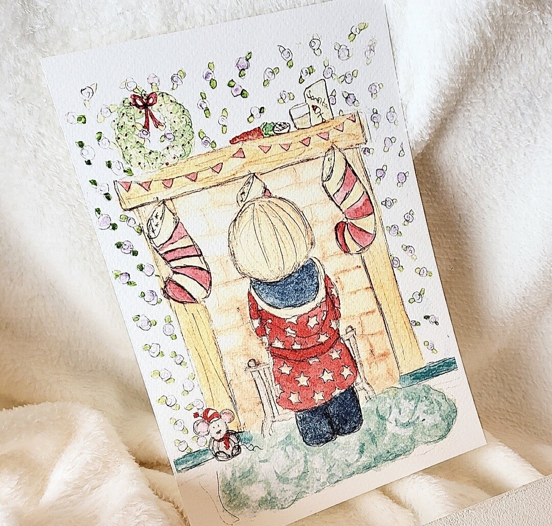 Waiting for santa Christmas card 