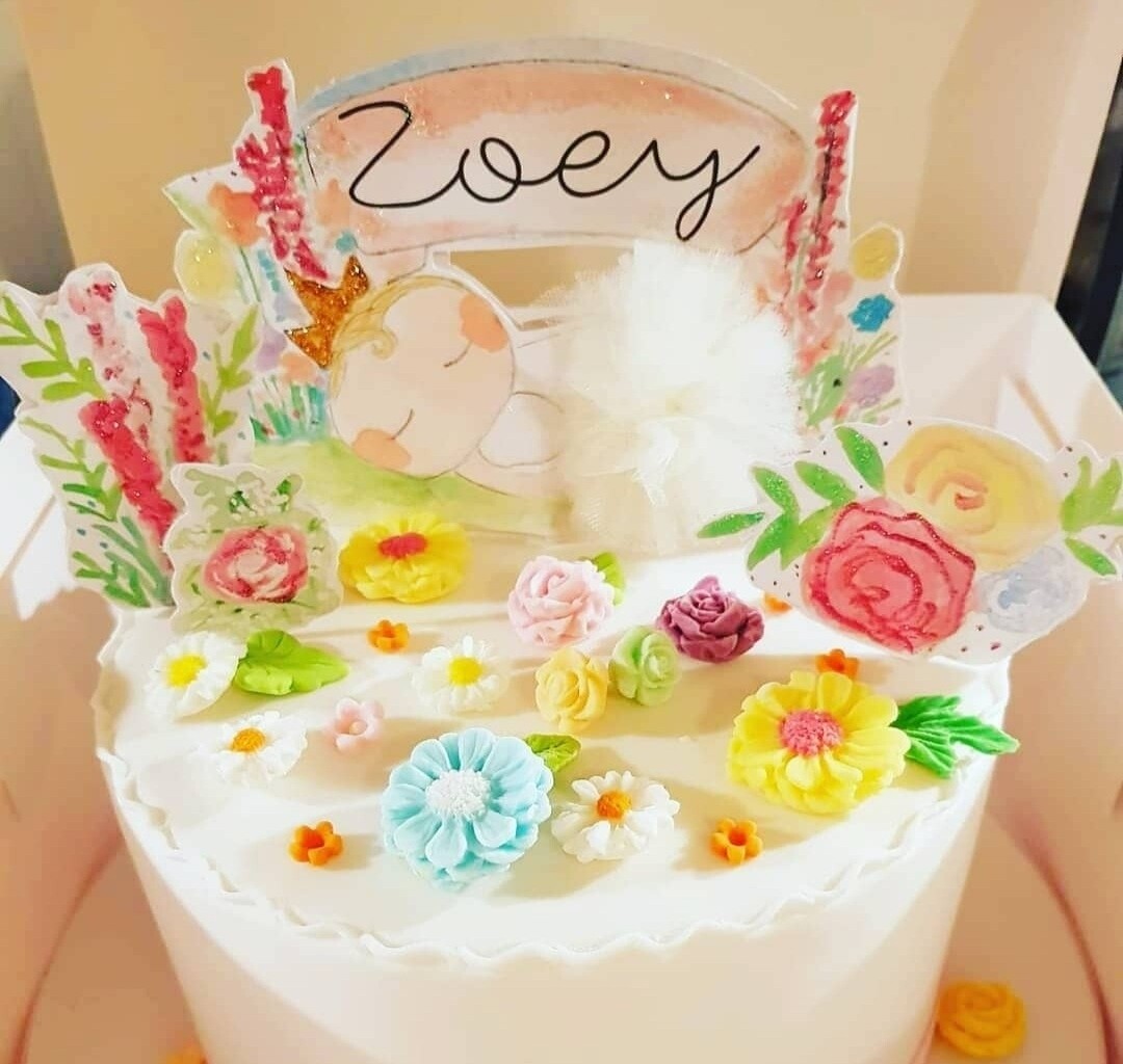 Christening cake topper