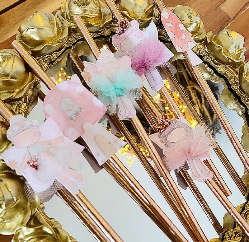 Magical fairy garden fairy straws