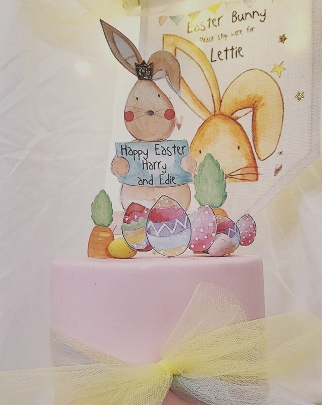 Easter cake topper set