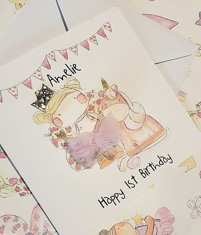 Fairy and Unicorn Birthday Card