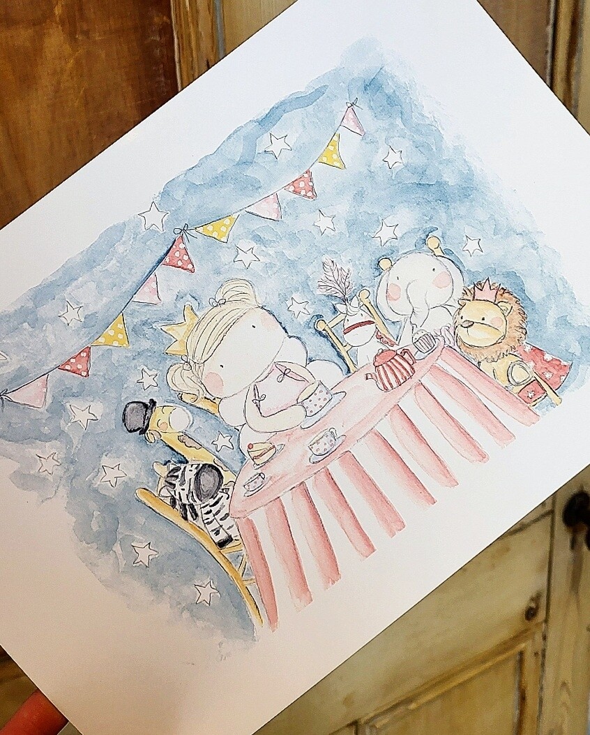 circus tea party print