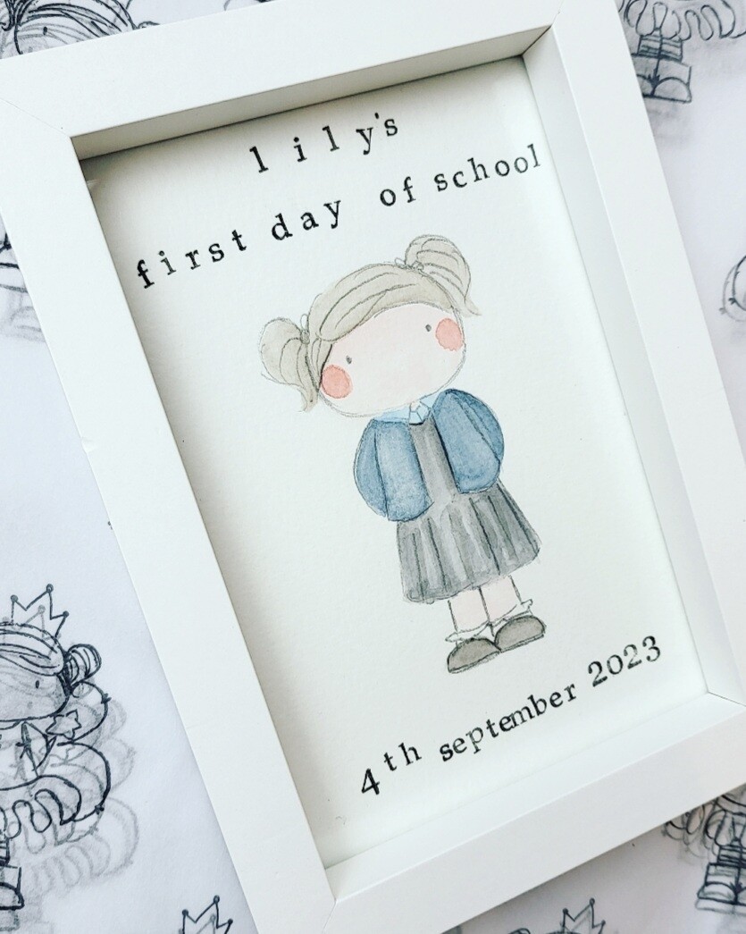 First day of school mini painting