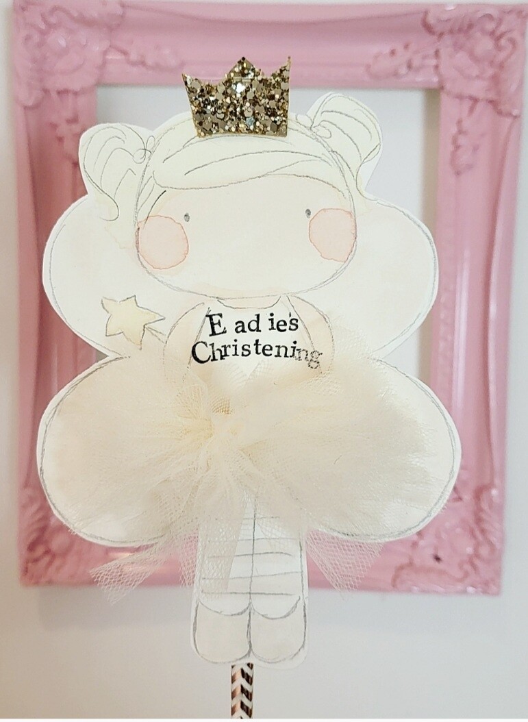 Christening Fairy cake topper