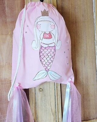 Mermaid drawstring bag