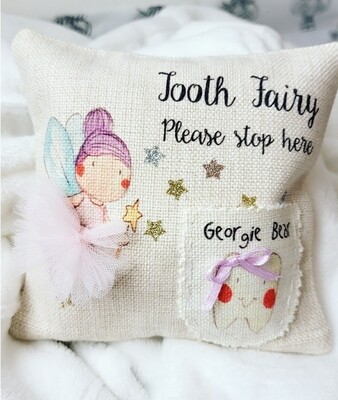 Personalised Tooth fairy cushion