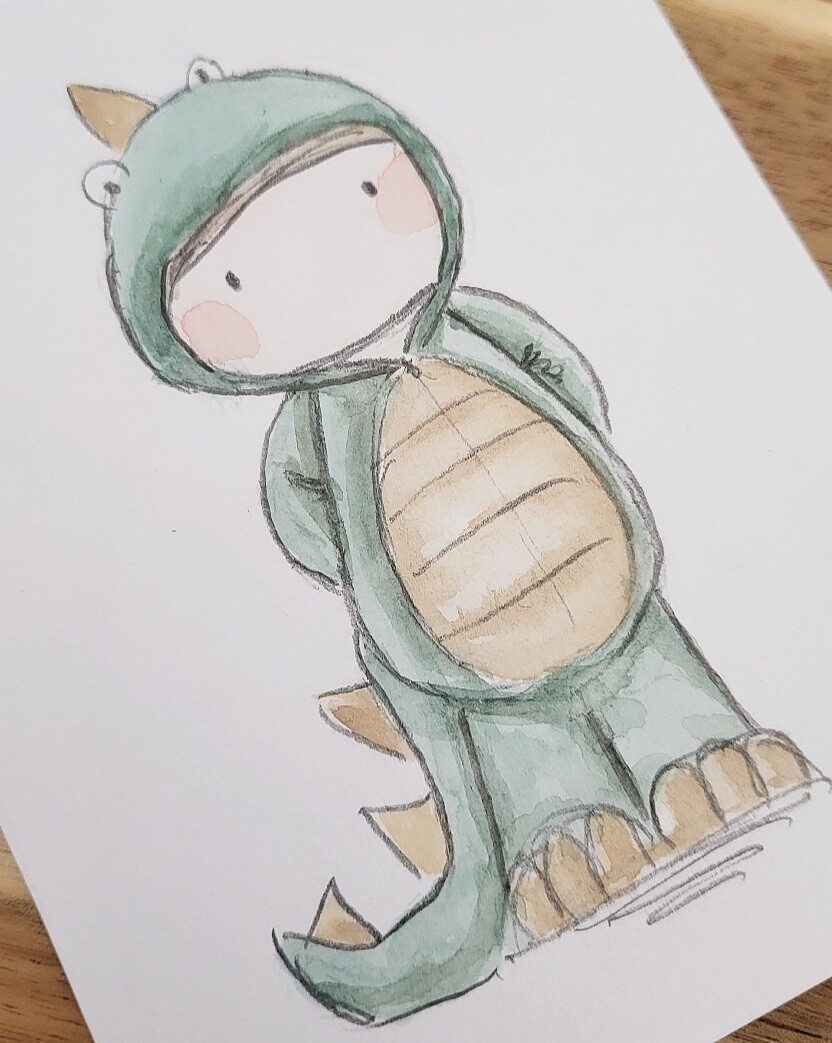 A5 dinoboy painting
