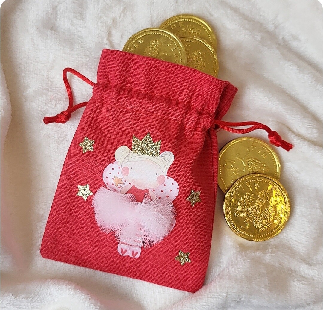 Magical fairy chocolate coins and bag