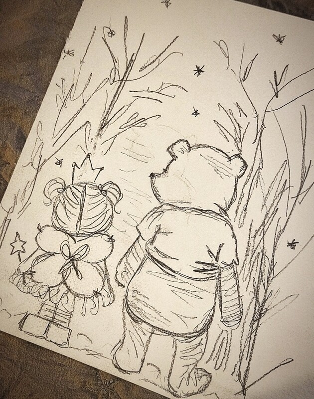 Fairy and bear print