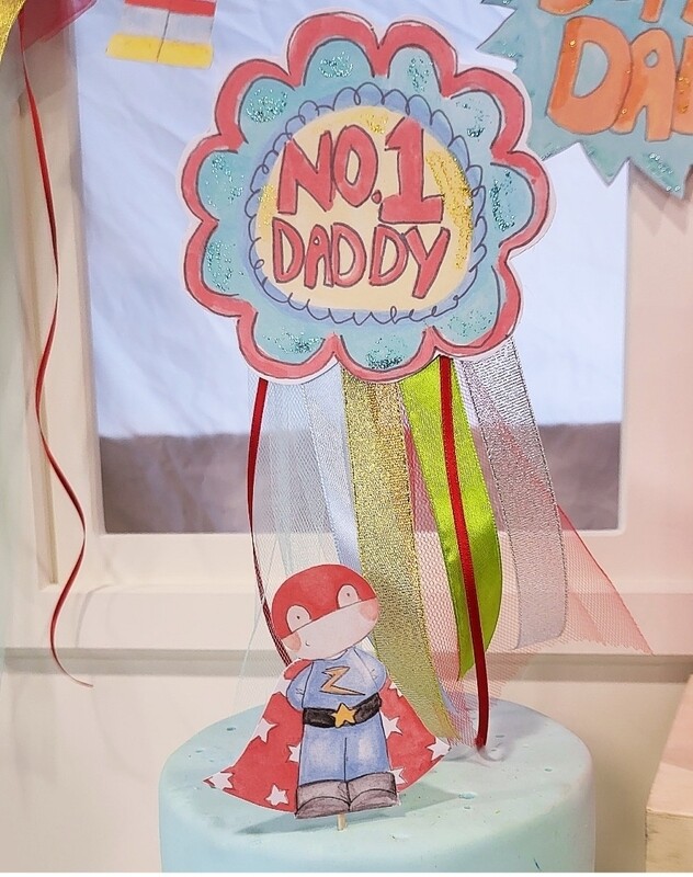 Fathers Day Cake Topper Set