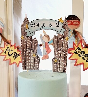 Superhero Spinning Cake Topper