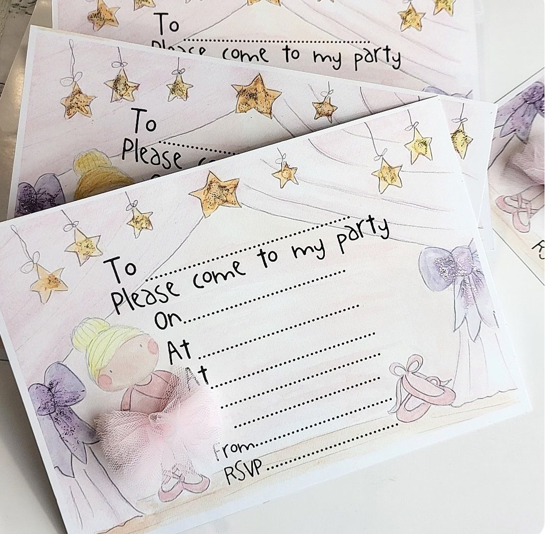Ballerina Party Invitations