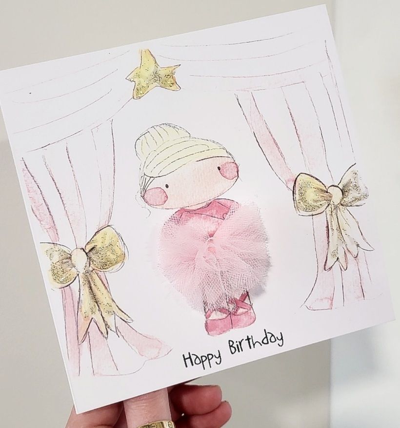 Ballerina Birthday Card