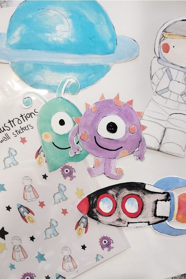 Space wall stickers