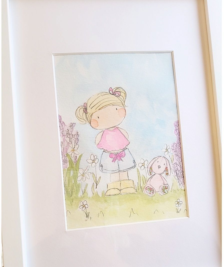 Summer girl print framed