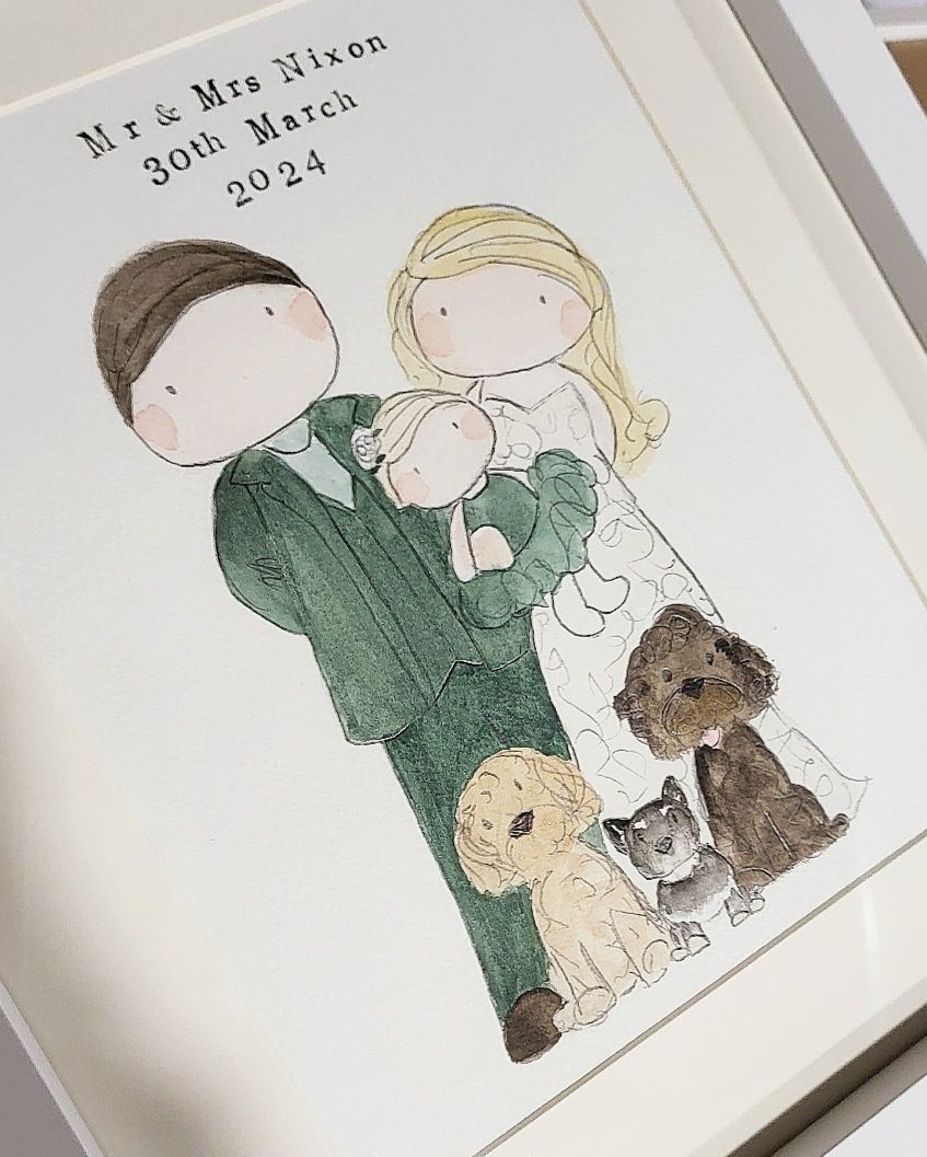Custom Bride and Groom Keepsake Painting