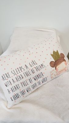 Here Sleeps a Girl Quote Cushion Here Sleeps a Girl Quote Cushion