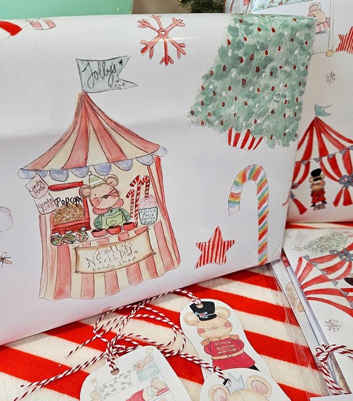 The North Pole Circus gift wrap 2x packs for £5.99