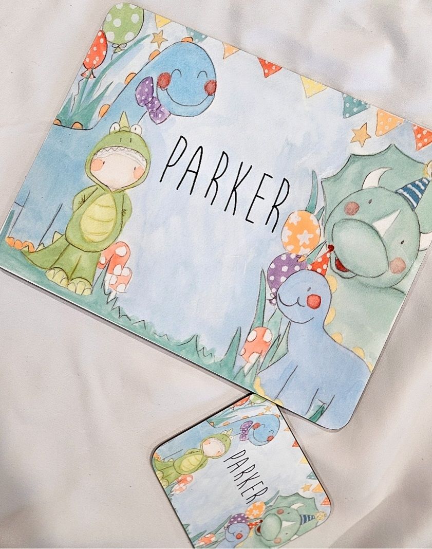 Dinosaur Placemat and Coaster Set