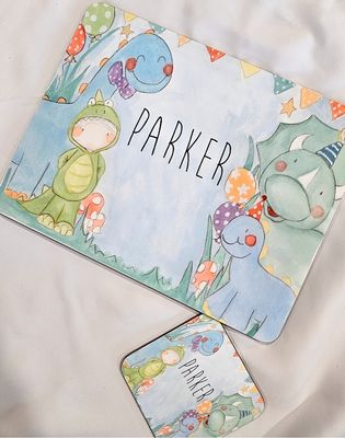 Dinosaur Placemat and Coaster Set