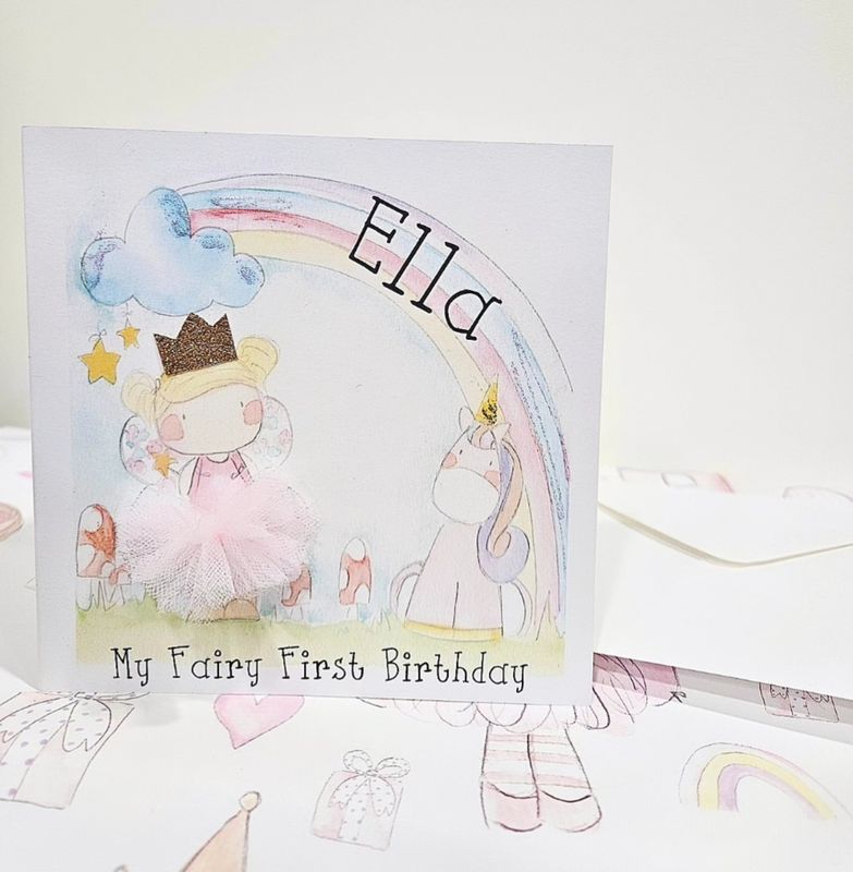 Fairy & Unicorn Birthday Card