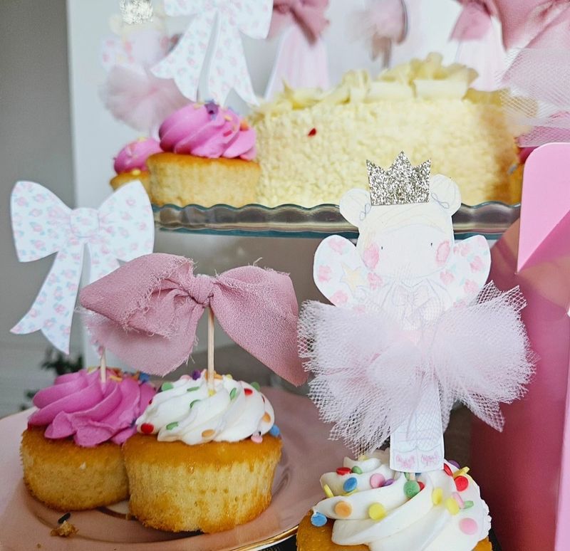 Fairy Bow Party Cupcake Toppers