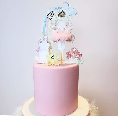 fairy and unicorn cake topper set