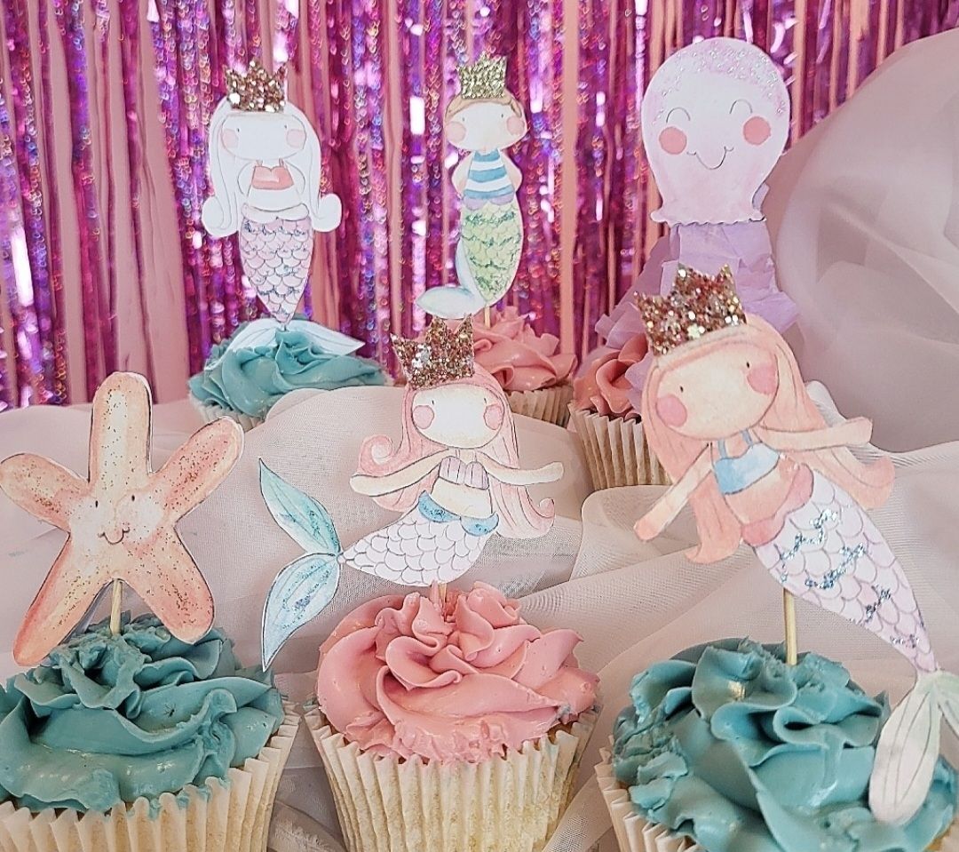 Mermaid cupcake toppers