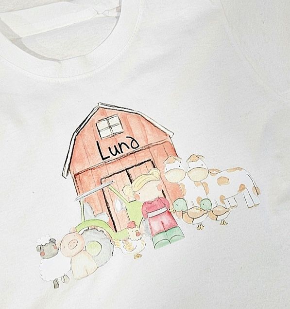 Personalised farm t shirt. 