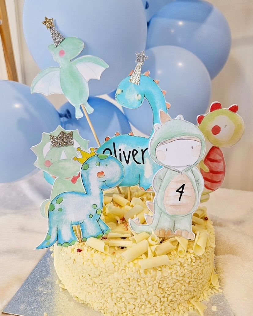 Dinosaur Cake Topper Set