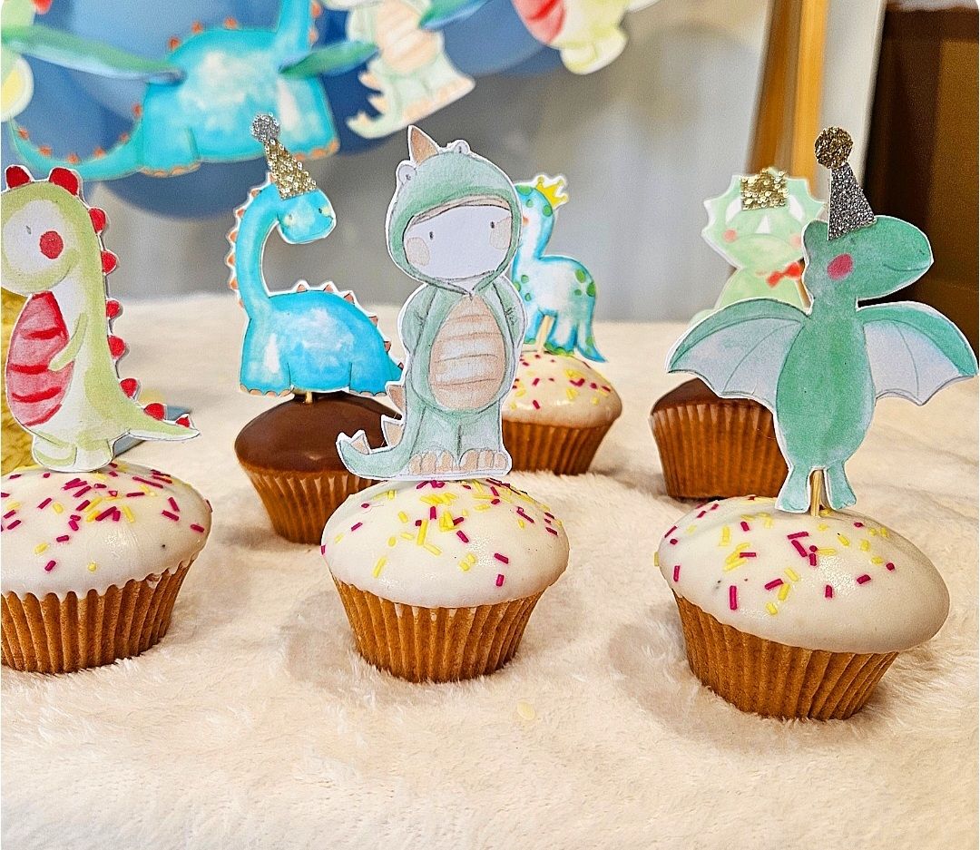 Boy's Dinosaur Cupcake Topper