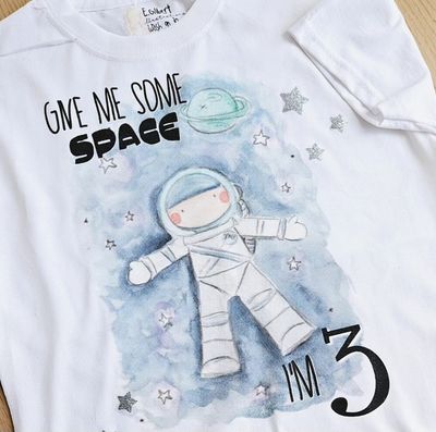 Personalised Space Birthday T-shirt
