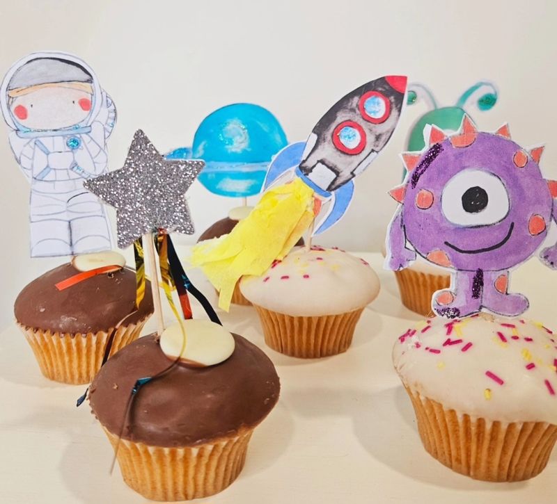 Space cupcake toppers