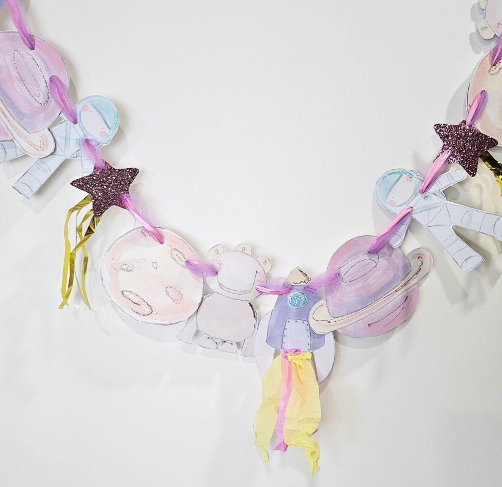 Girls Space Bunting - Girl's Space Party Decoration