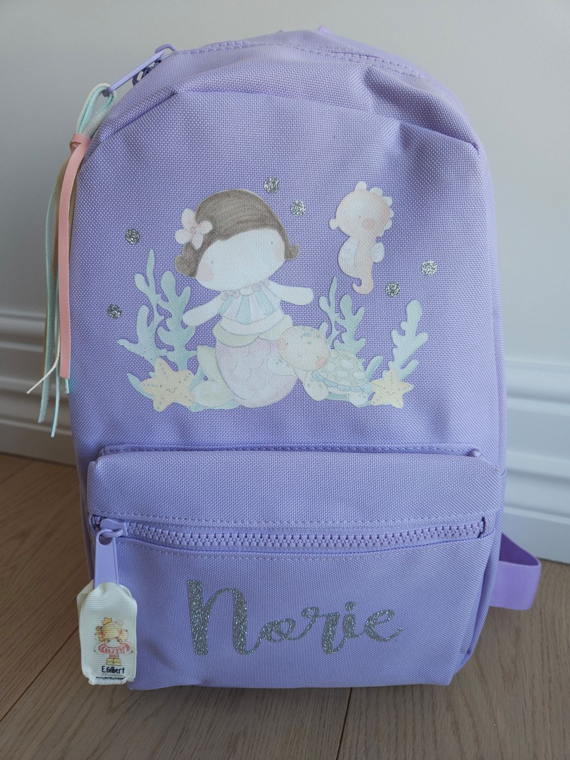 Personalised Mermaid Rucksack for Girls – Custom Name School Bag with Magical Design