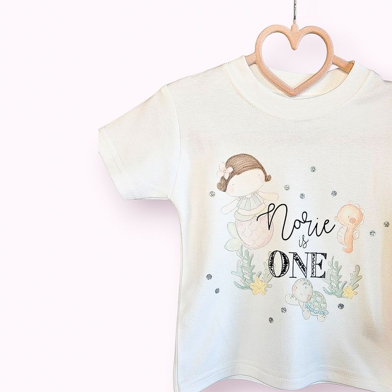 Personalised Baby Mermaid Birthday T-Shirt – Magical Under the Sea Birthday Outfit