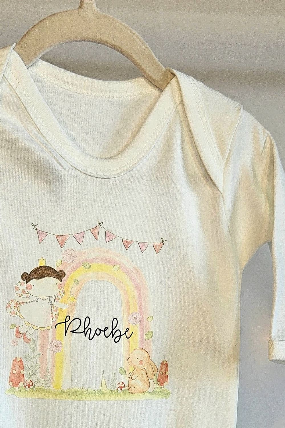 Personalised Fairy Babygrow for Girls – Custom Baby Girl Sleepsuit Gift 