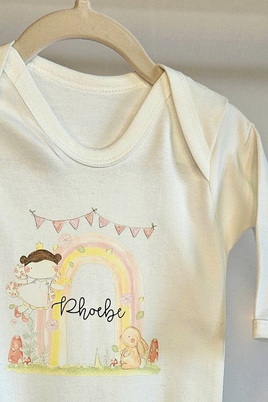 Personalised Fairy Babygrow for Girls – Custom Baby Girl Sleepsuit Gift 