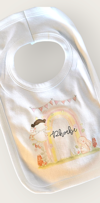 Personalised Fairy Bib for Girls – Custom Baby Girl Bib with Name 