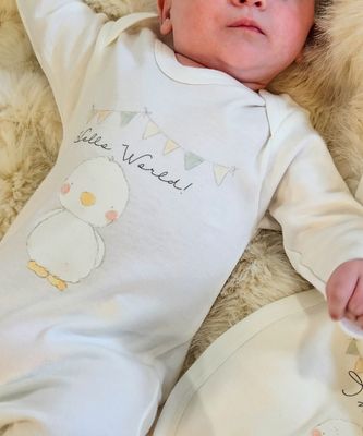 Personalised Unisex Babygrow – Little Duck Design | Custom Baby Sleepsuit