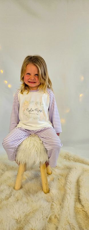 Girls Personalised Fairy & Bunny Pyjamas – Custom Flower Girl Gift with Name