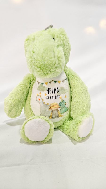 Personalised Dinosaur Soft Toy – Custom teddy for babies and kids