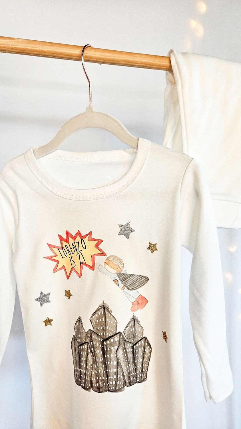 Personalised Superhero Birthday Pyjamas – Custom Birthday Sleepwear for Kids