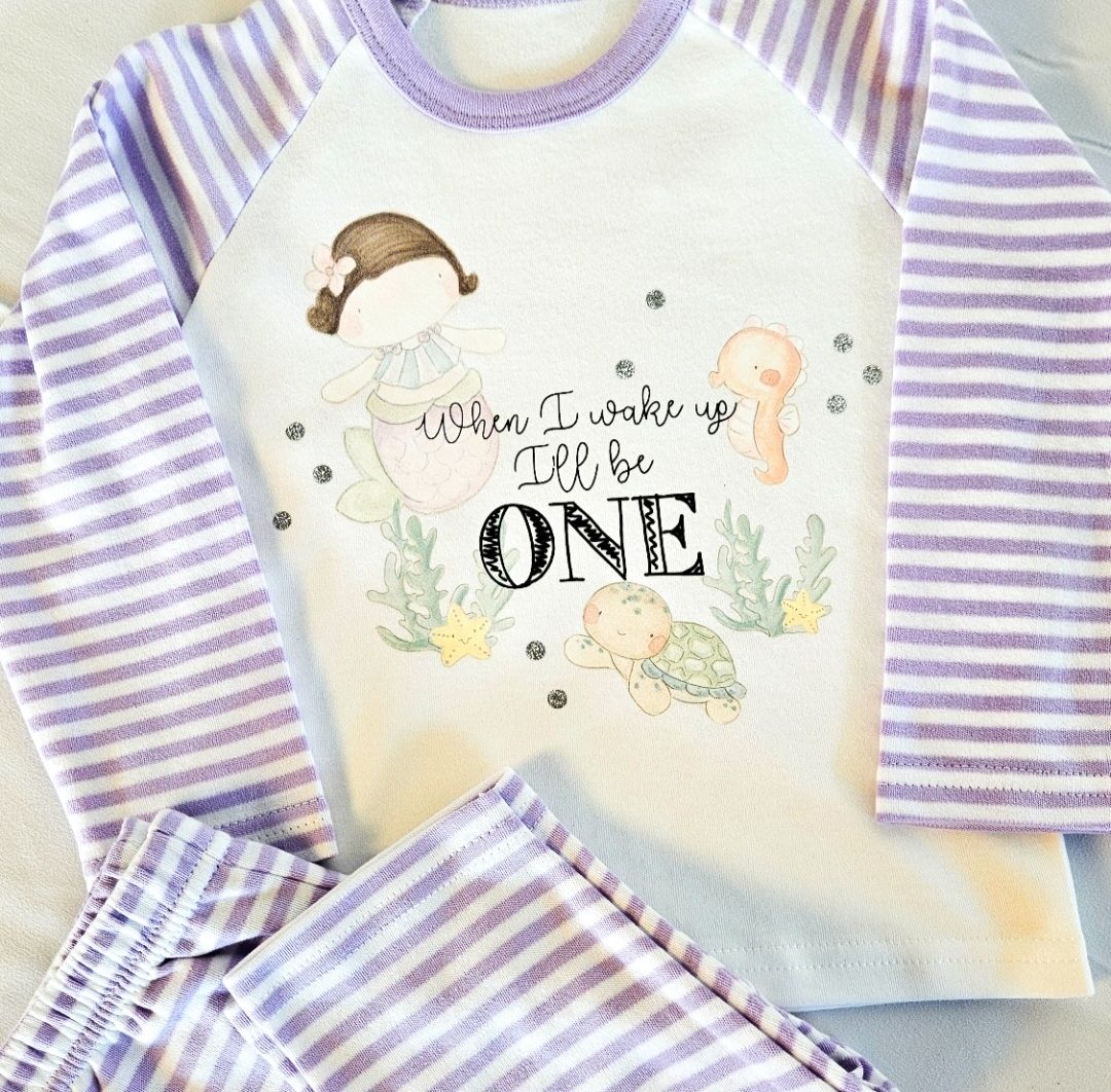 Personalised Mermaid Birthday Pyjamas – Custom Girl's Birthday Nightwear 