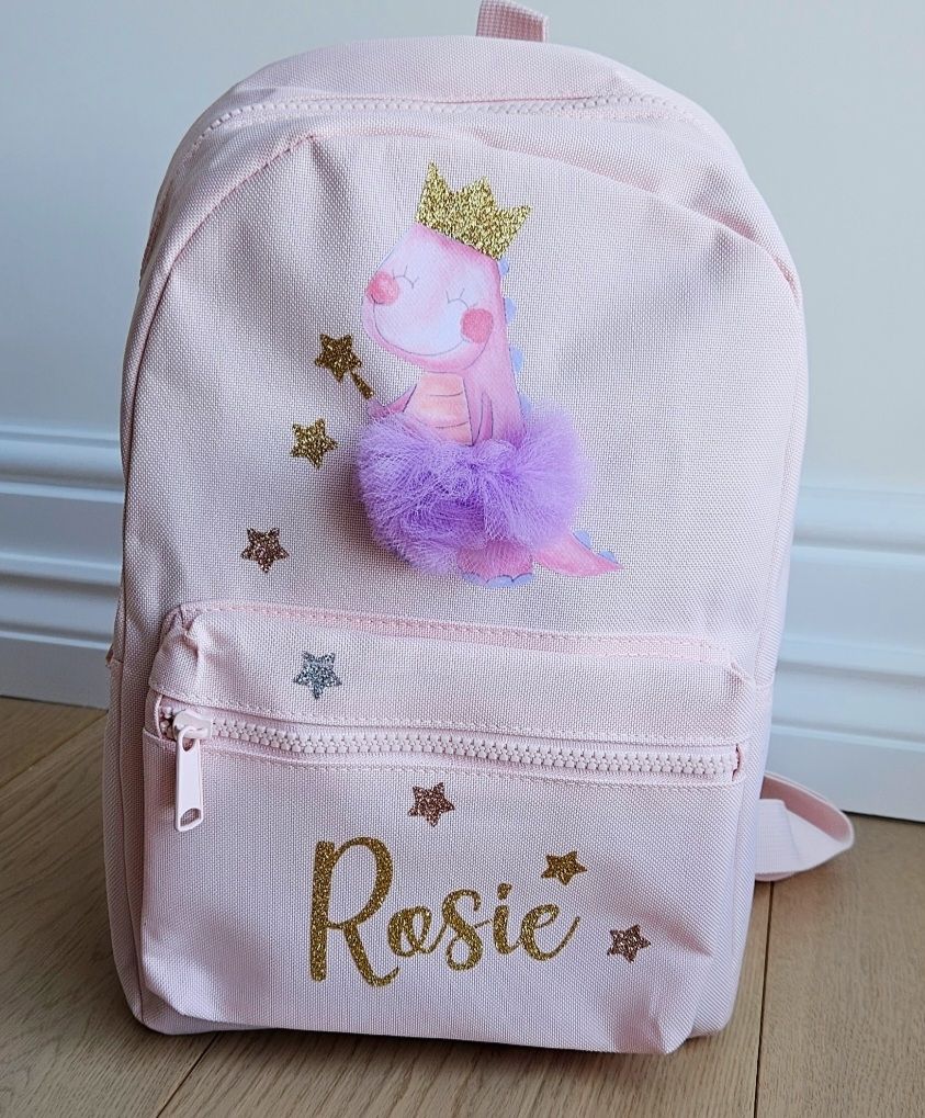 Girls Personalised Dinosaur Backpack