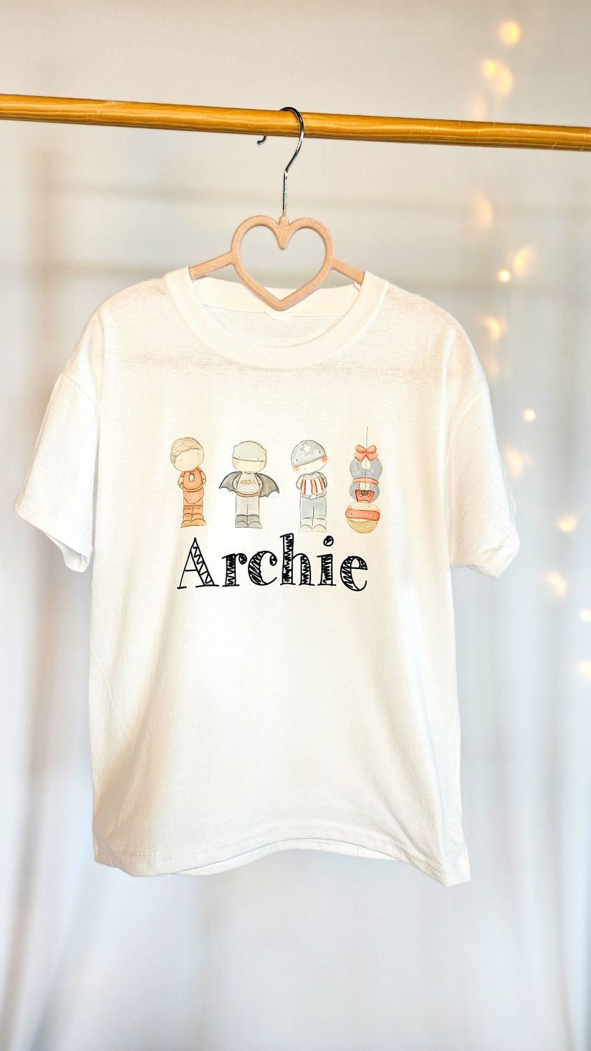 Personalised superhero t shirt 
