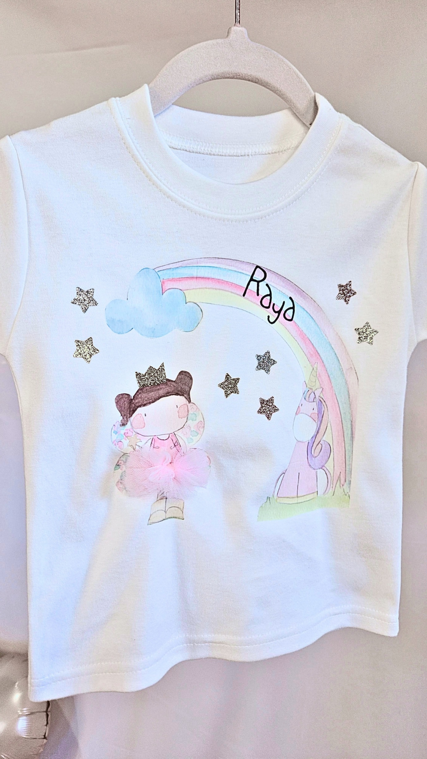 Personalised Fairy and Unicorn t shirt