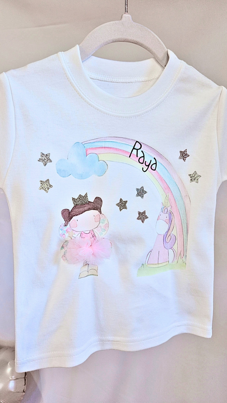 Personalised Fairy and Unicorn t shirt Personalised Fairy and Unicorn t shirt