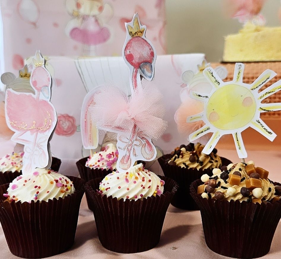 Flamingo and Fairy cupcake toppers