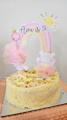 flamingo and fairy cake topper